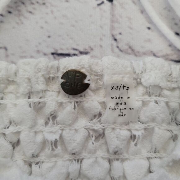Free People Adella Crochet White Lace Bralette Size X-Small XS - Picture 2 of 3